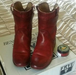 Frye red leather boots